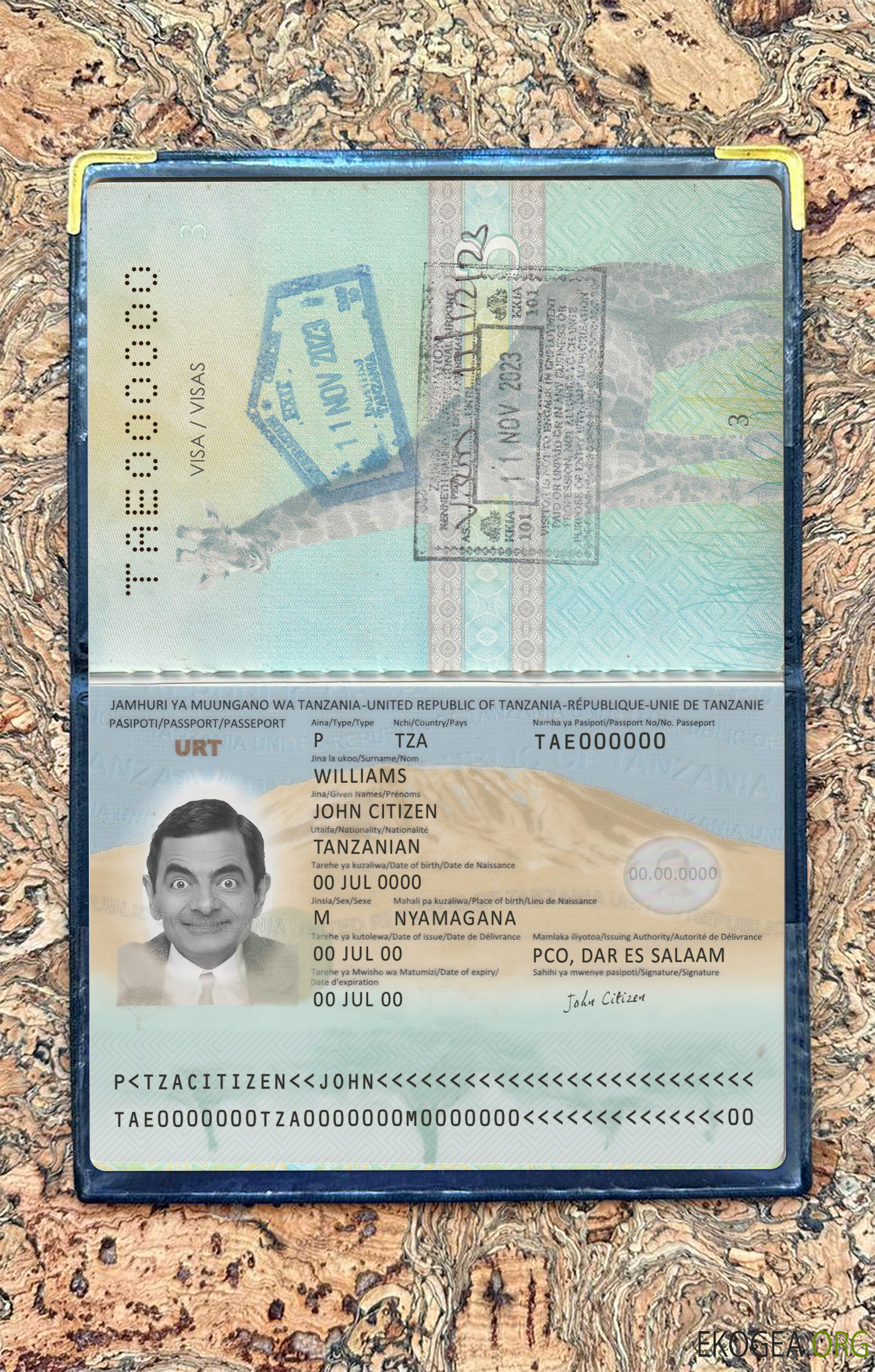 Nouveau photolook du passeport tanzanien 2019 présent